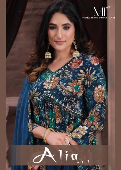 ALIA VOL 1 BY MOKSH RIYON SALWAR KAMEEZ WHOLESALER IN INDIA